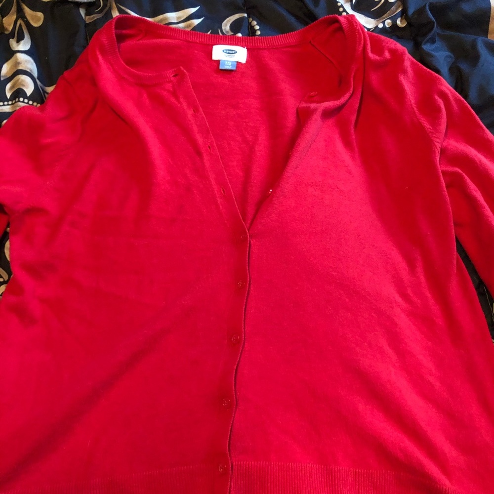 Old navy orange cardigan, XXL